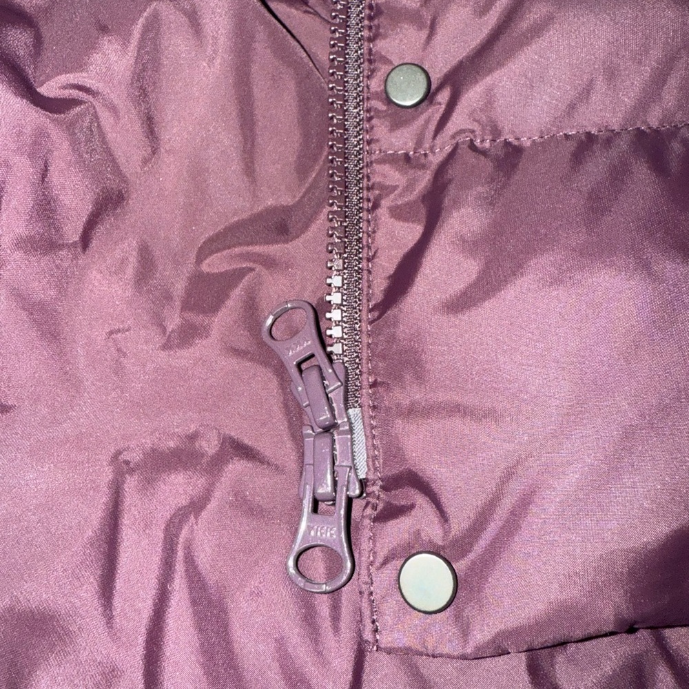 Eileen Fisher Plum/Eggplant Hooded Puffer Vest - Picture 7 of 9
